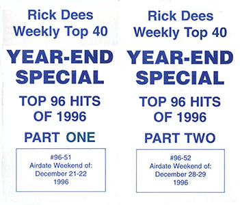 Weekly Top 40 1996 Year End Special Stickers