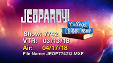 [Jeopardy! 2018 College Championship - Title Slate]