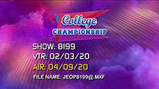 [Jeopardy! 2020 College Championship - Title Slate]