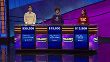 [Jeopardy! 2020 College Championship - Image of the final results]