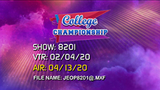 [Jeopardy! 2020 College Championship - Title Slate]