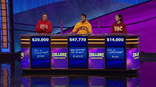 [Jeopardy! 2020 College Championship - Image of the final results #2]